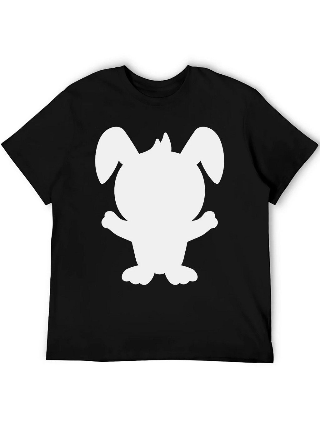 Cute Bunny Silhouette Black T-Shirt product image 5