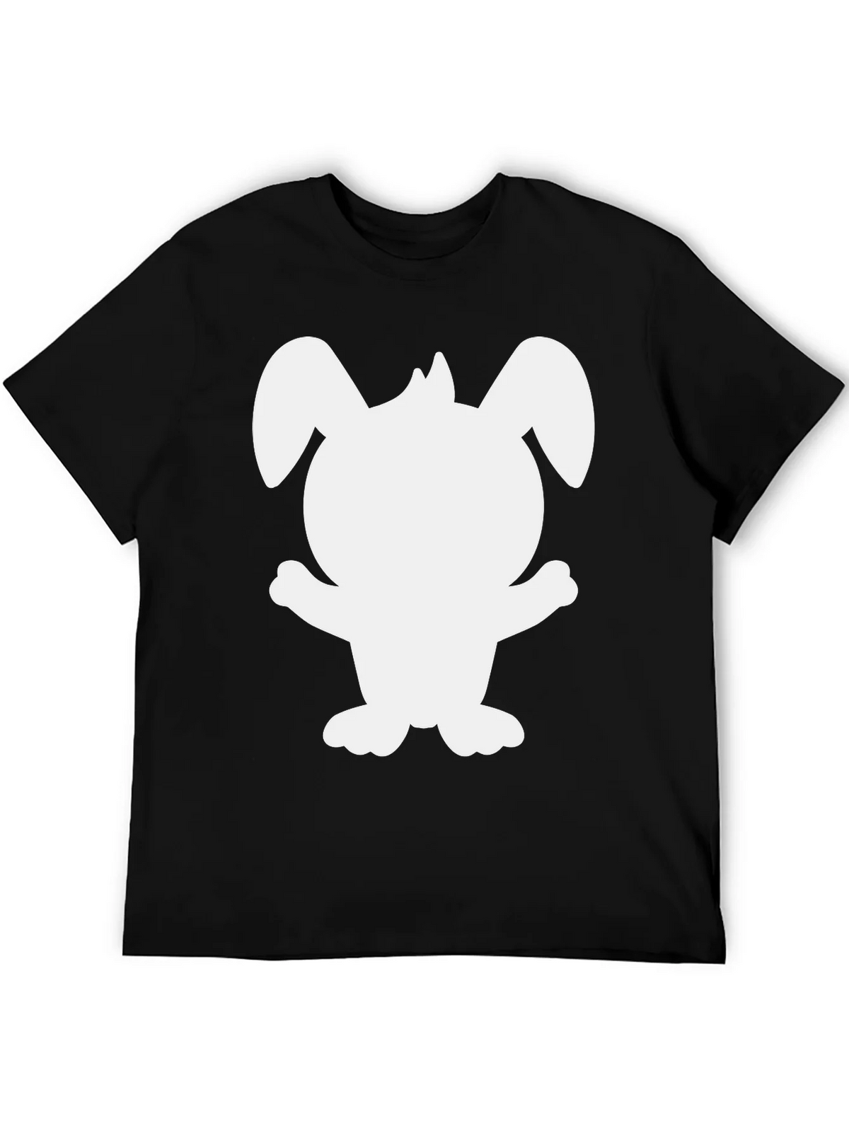 Cute Bunny Silhouette Black T-Shirt product image 5