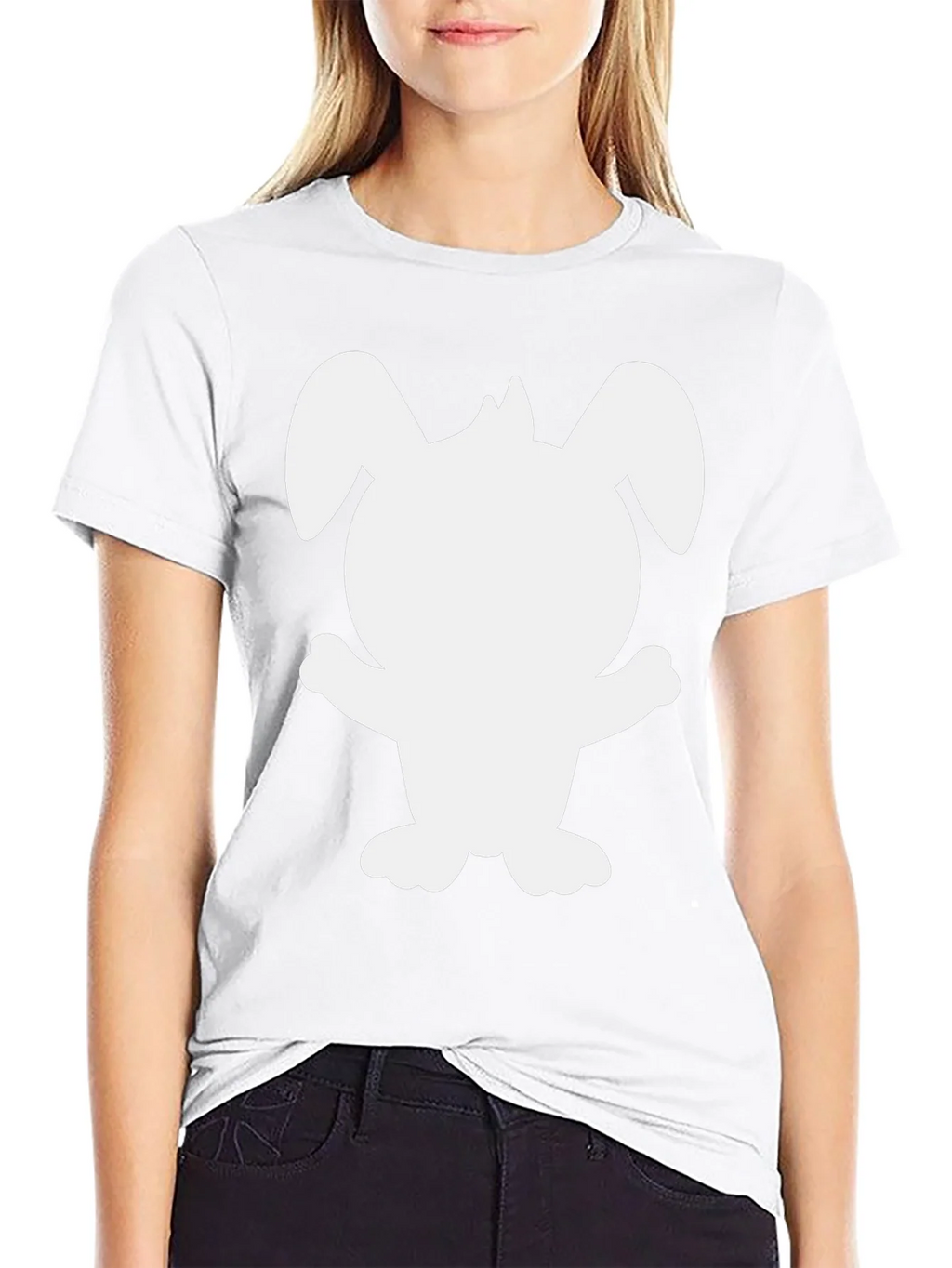Cute Bunny Silhouette Black T-Shirt product image 8