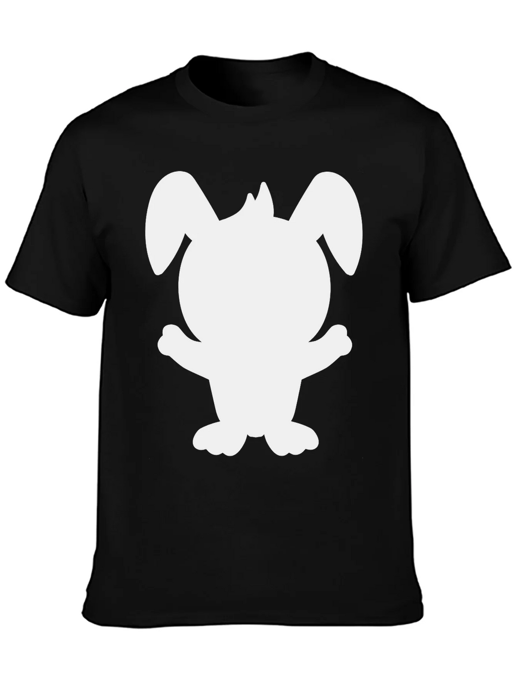 Cute Bunny Silhouette Black T-Shirt product image 3