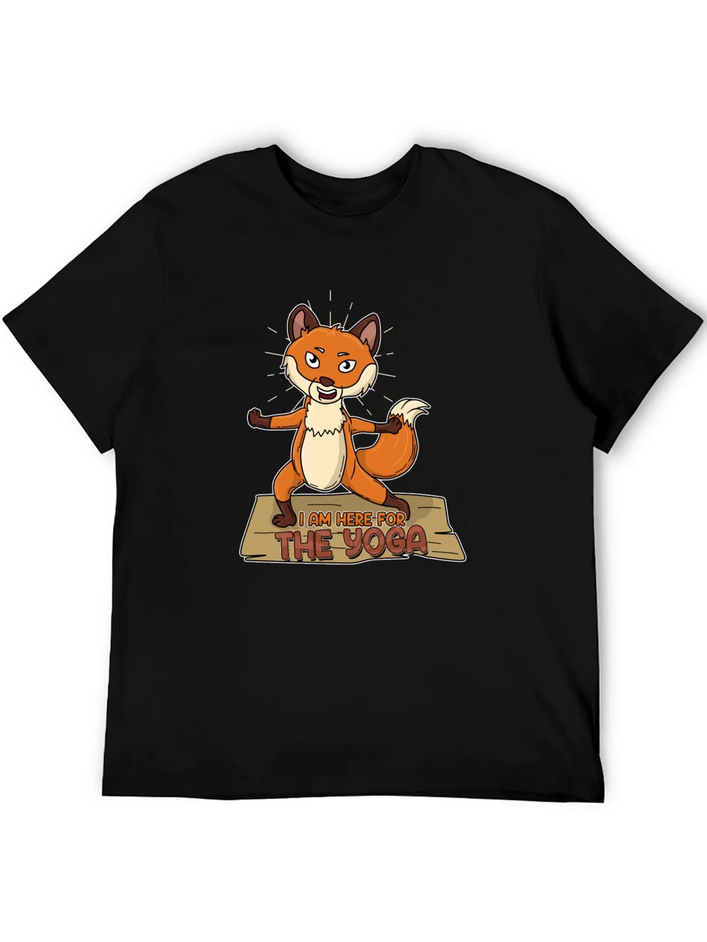 Funny Yoga Fox T-Shirt - Im Here for the Graphic Tee product image 5