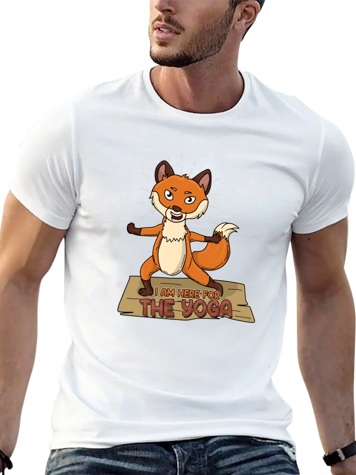Funny Yoga Fox T-Shirt - Im Here for the Graphic Tee product image 12