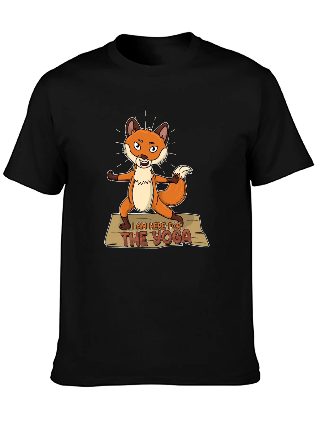 Funny Yoga Fox T-Shirt - Im Here for the Graphic Tee product image 3