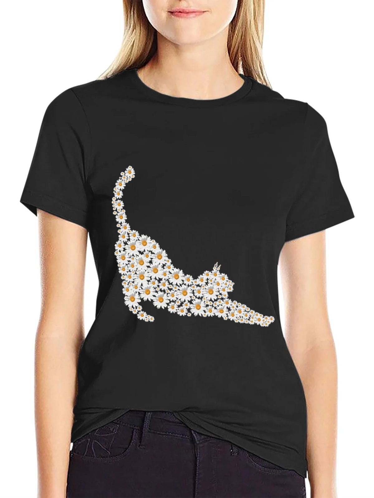 Daisy Cat T-Shirt - Floral Feline Tee product image 2
