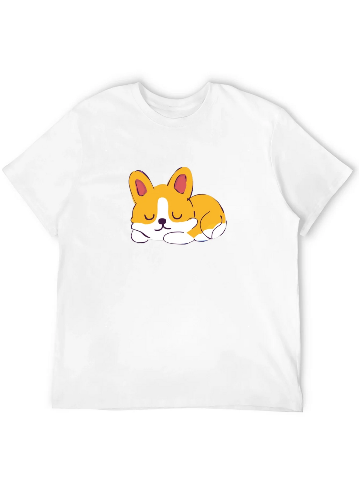 Cute Corgi Sleeping Graphic Black T-Shirt product image 11