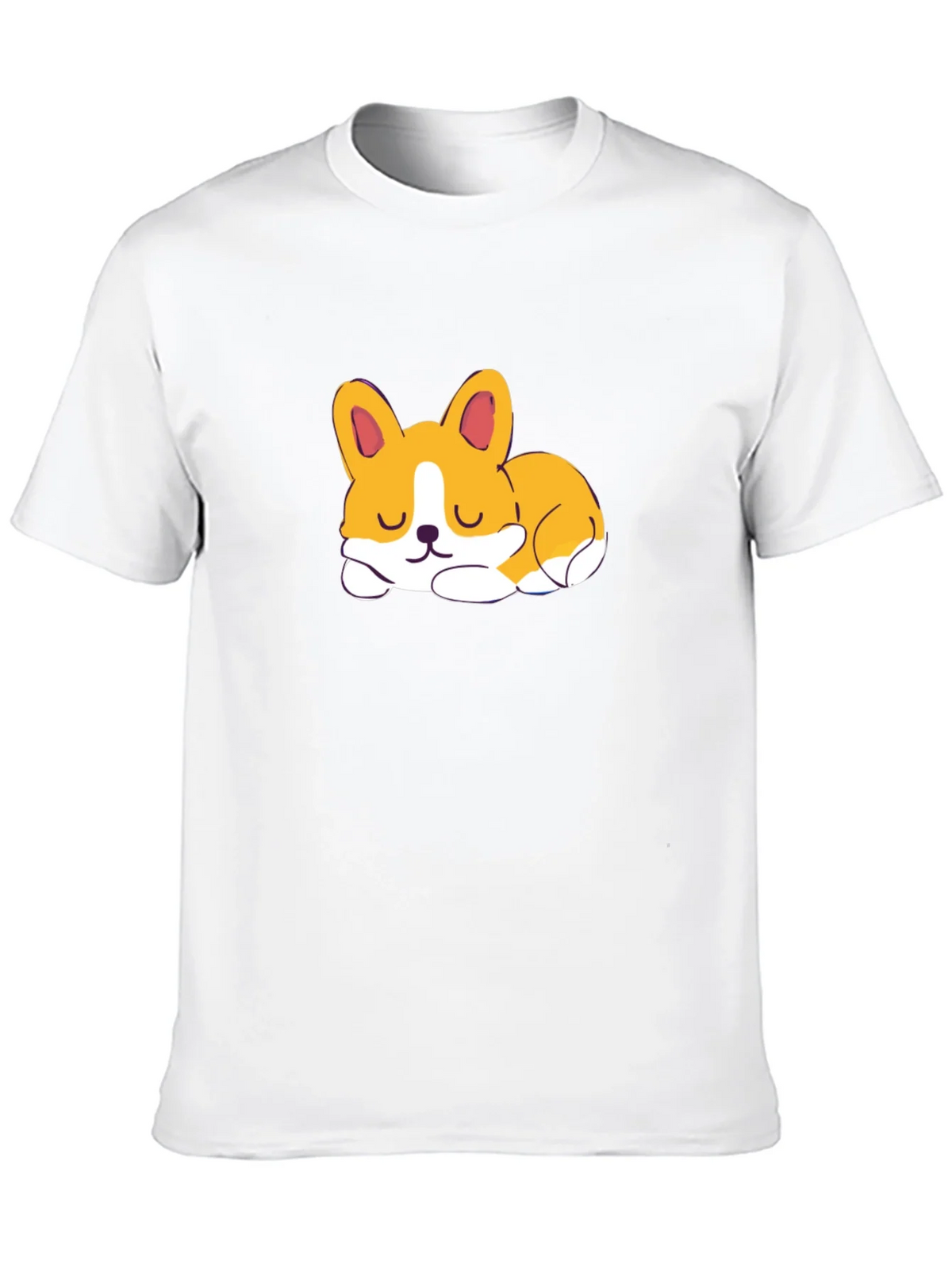 Cute Corgi Sleeping Graphic Black T-Shirt product image 9