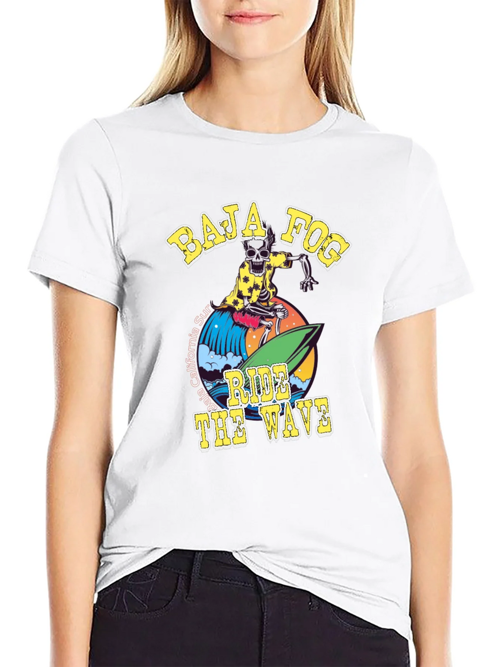Baja Fog Skeleton Surfer Graphic T-Shirt product image 8