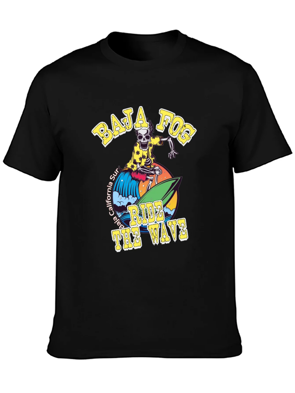 Baja Fog Skeleton Surfer Graphic T-Shirt product image 3
