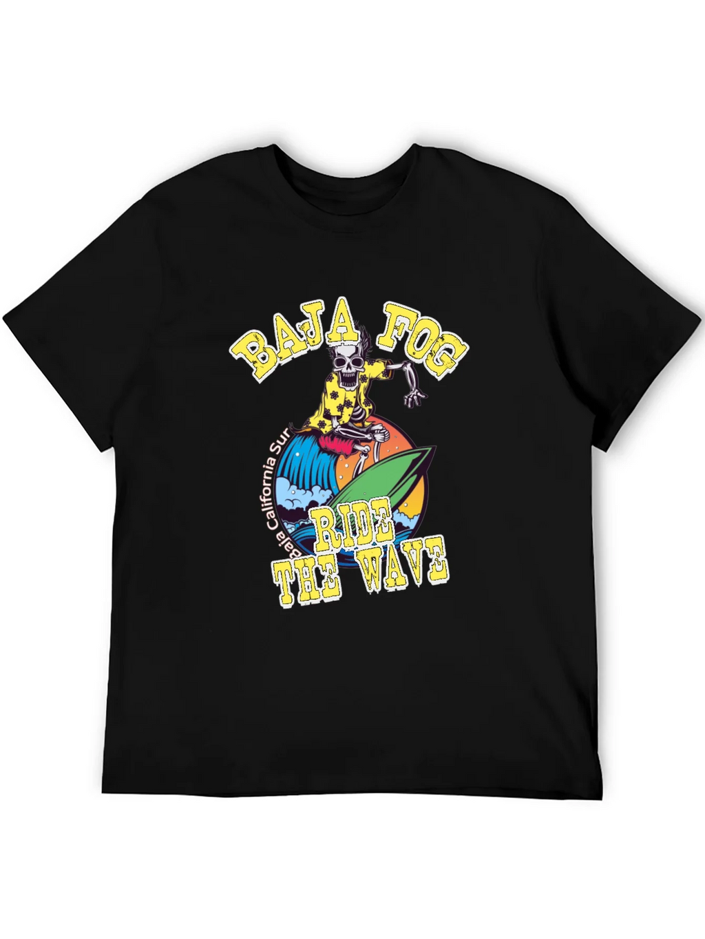 Baja Fog Skeleton Surfer Graphic T-Shirt product image 5