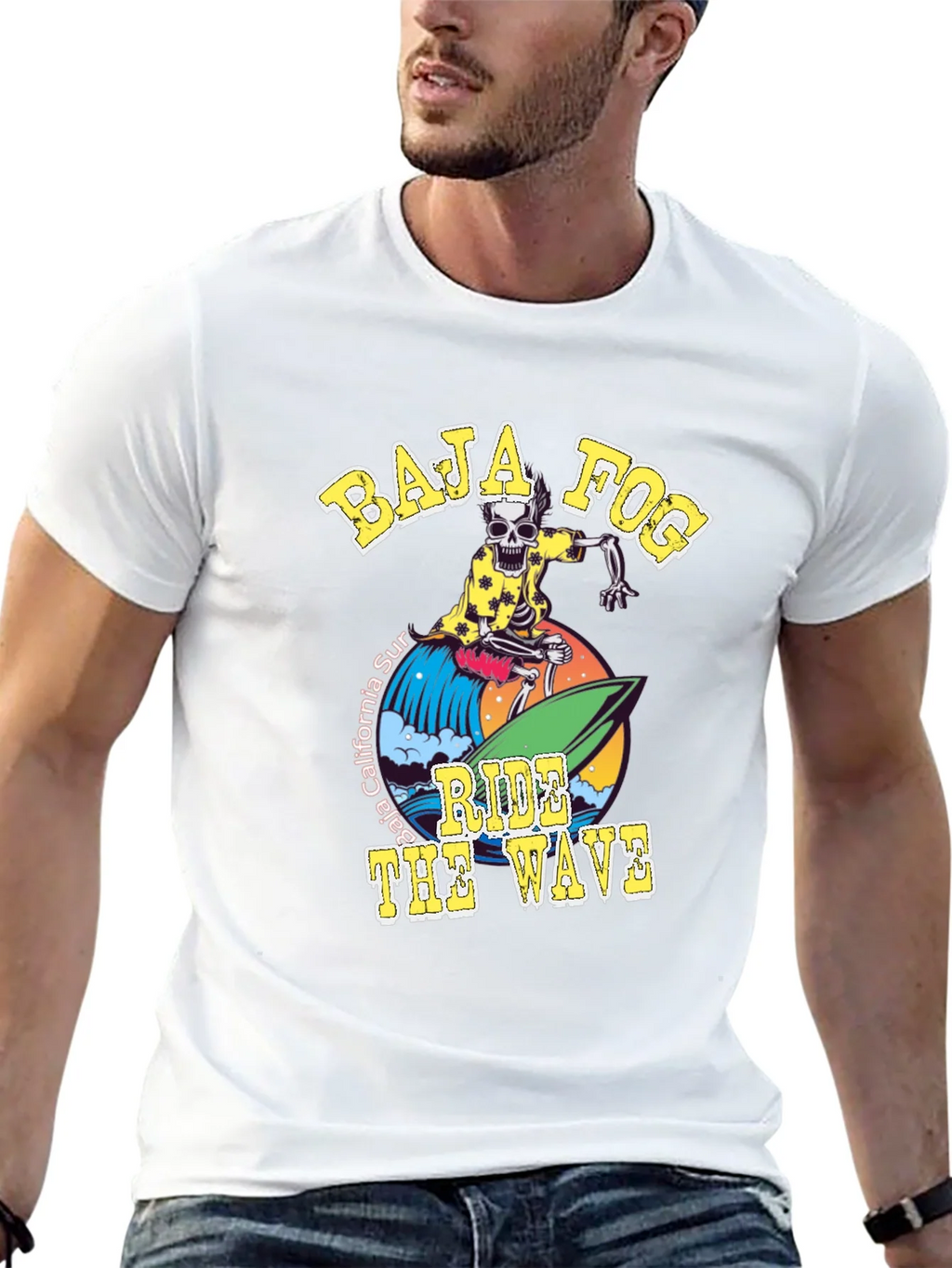 Baja Fog Skeleton Surfer Graphic T-Shirt product image 12