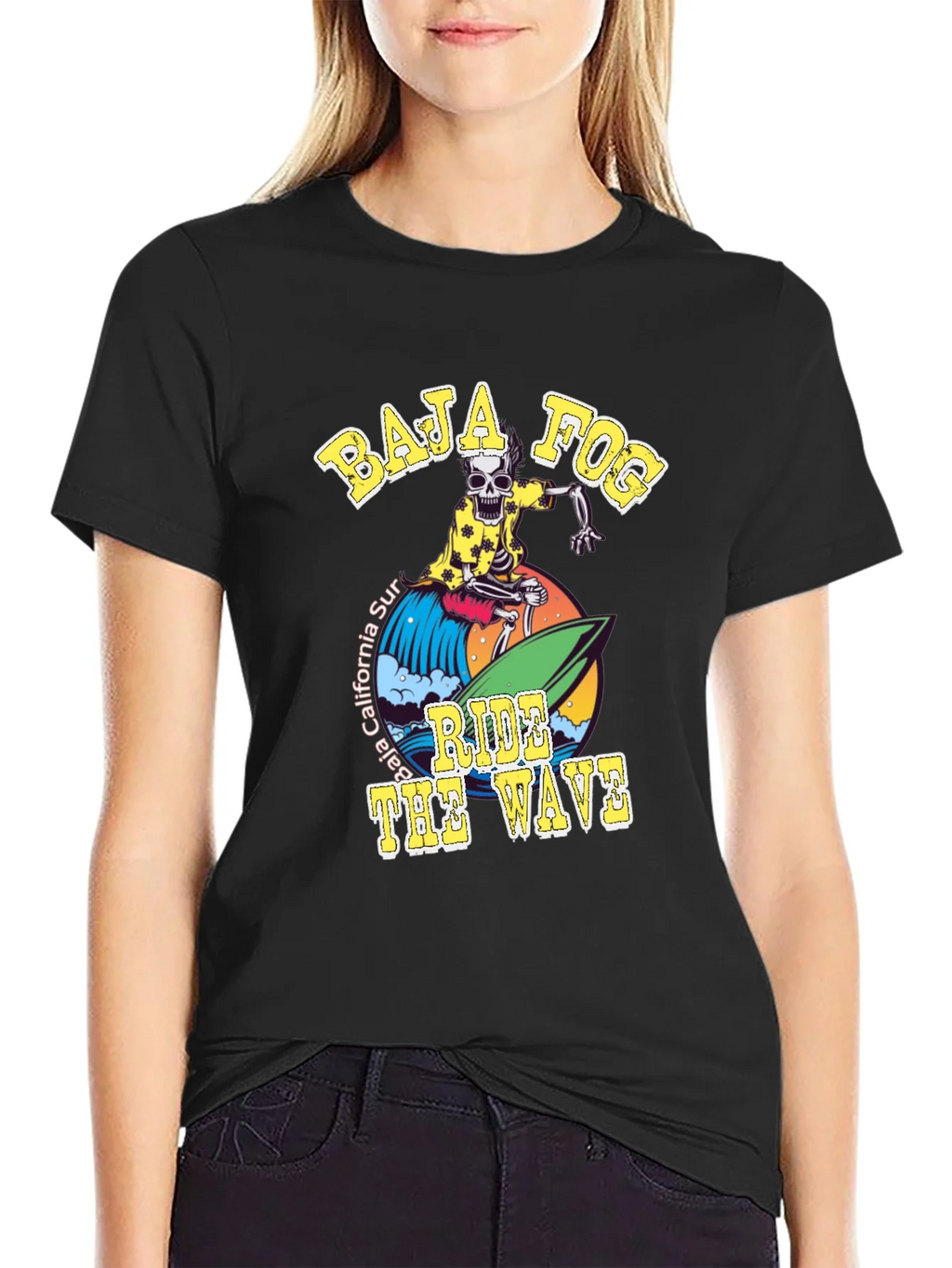 Baja Fog Skeleton Surfer Graphic T-Shirt product image 2