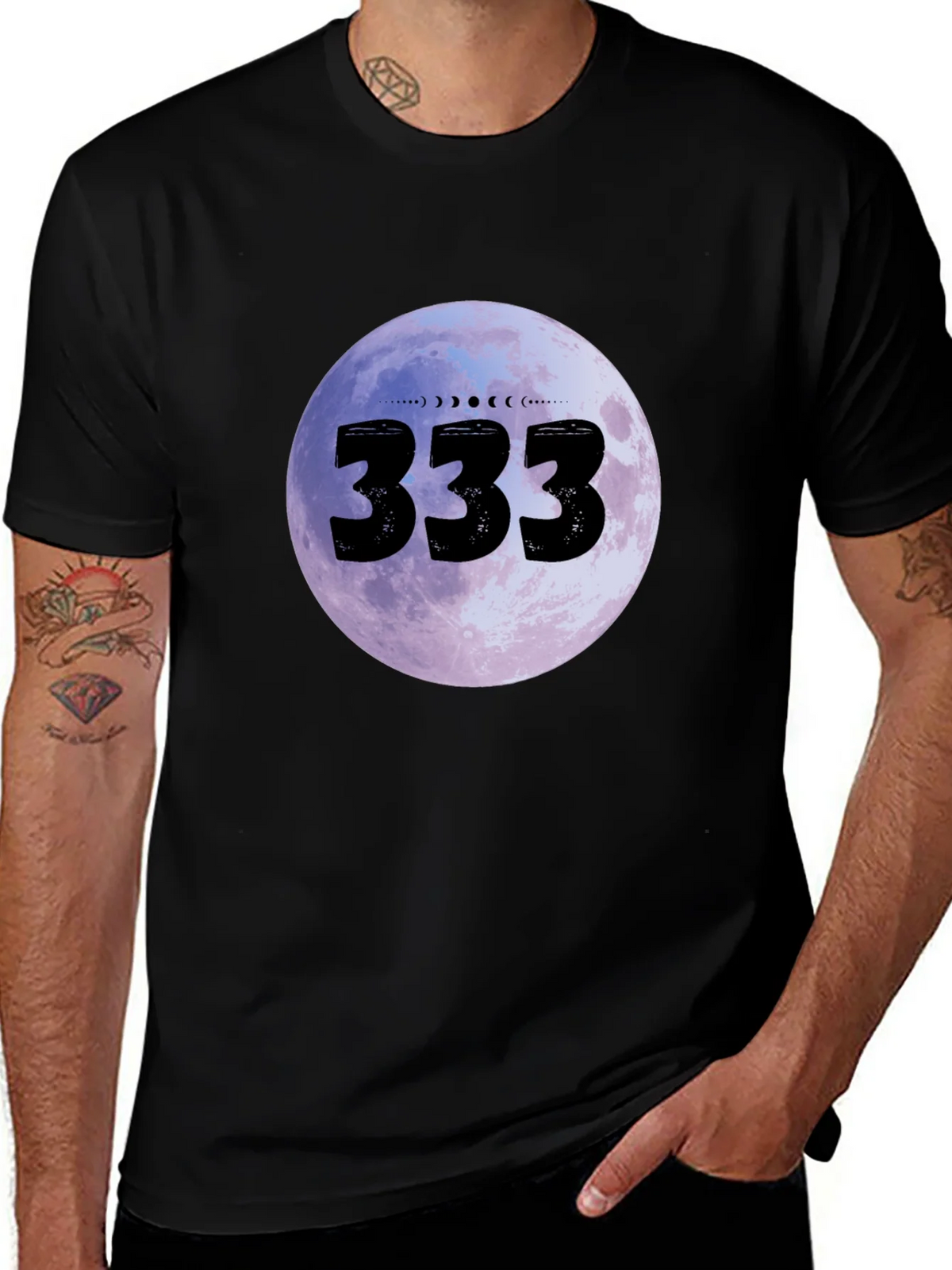 333 Moon Phase Graphic Tee - Black product image 1
