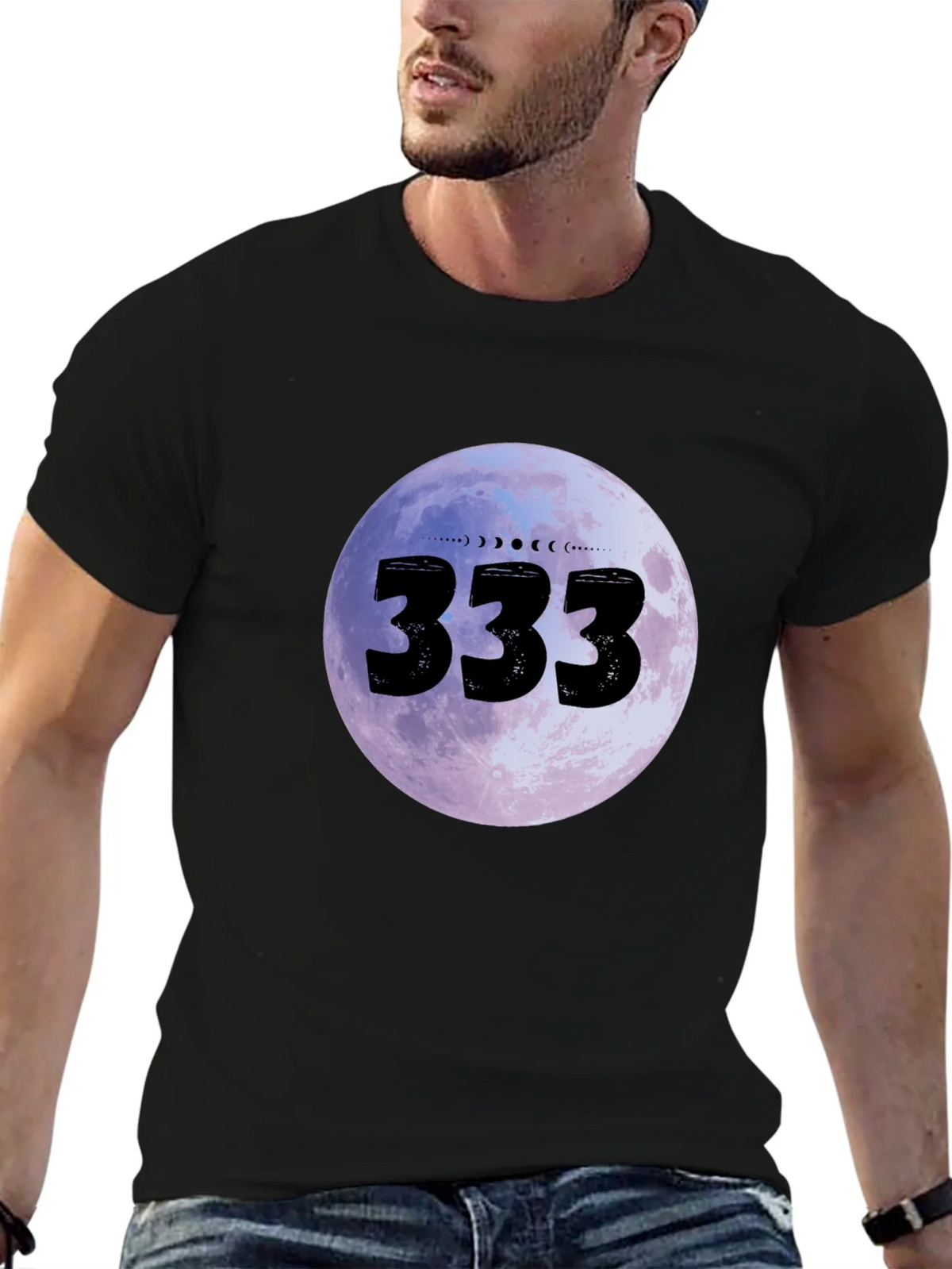 333 Moon Phase Graphic Tee - Black product image 6