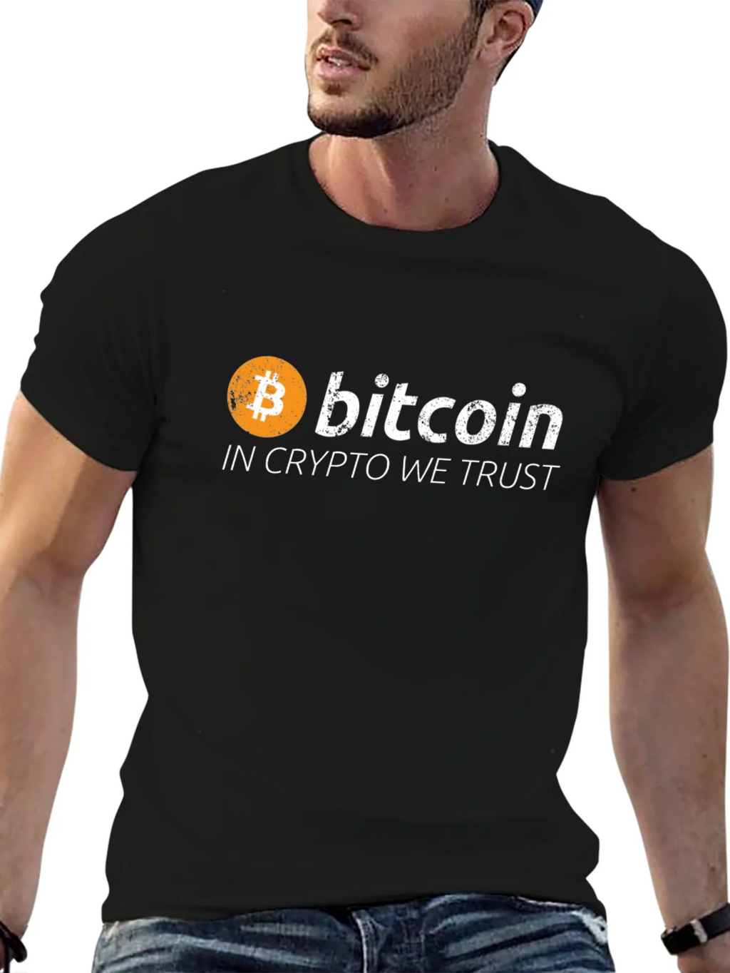 Bitcoin Crypto Trust Black Graphic Tee product image 6
