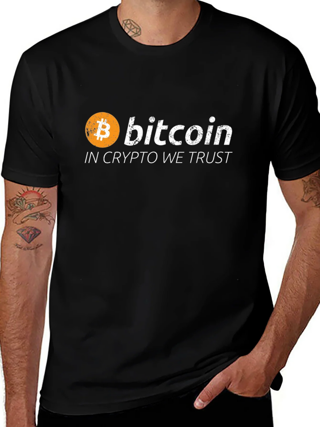 Bitcoin Crypto Trust Black Graphic Tee product image 1
