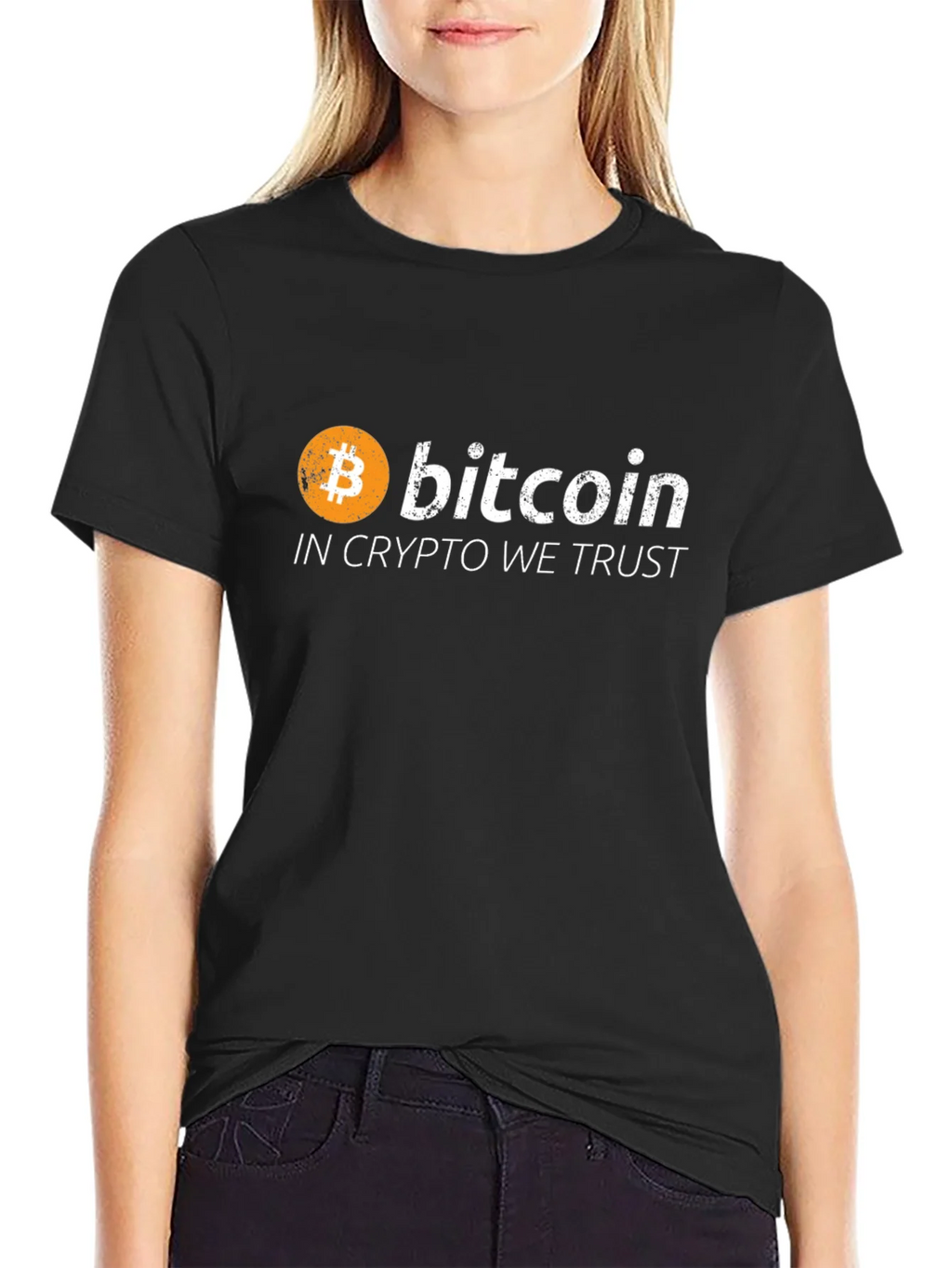 Bitcoin Crypto Trust Black Graphic Tee product image 2