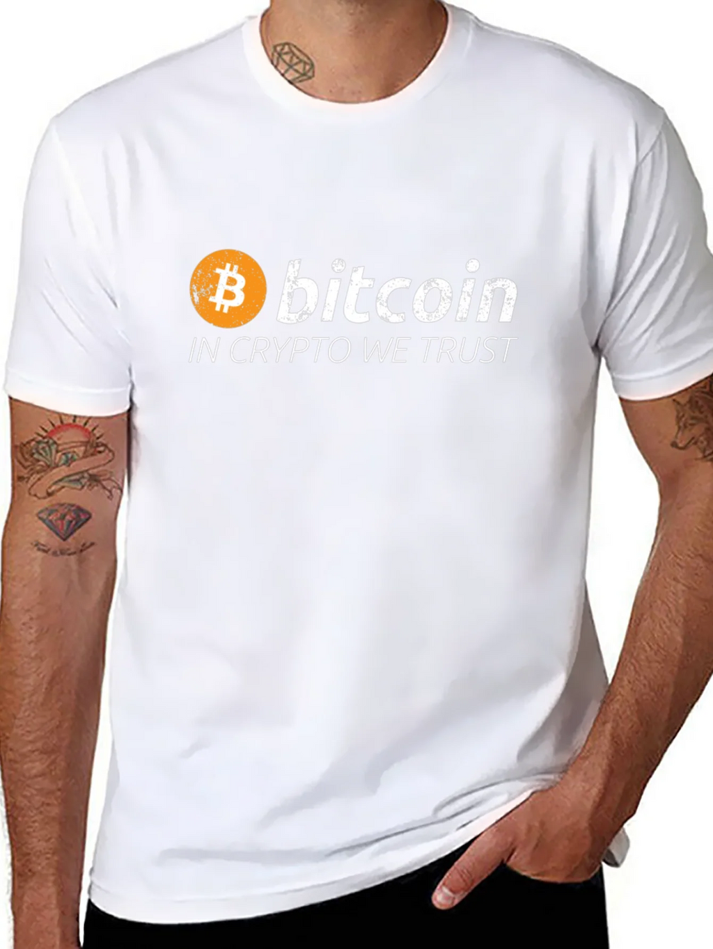 Bitcoin Crypto Trust Black Graphic Tee product image 7