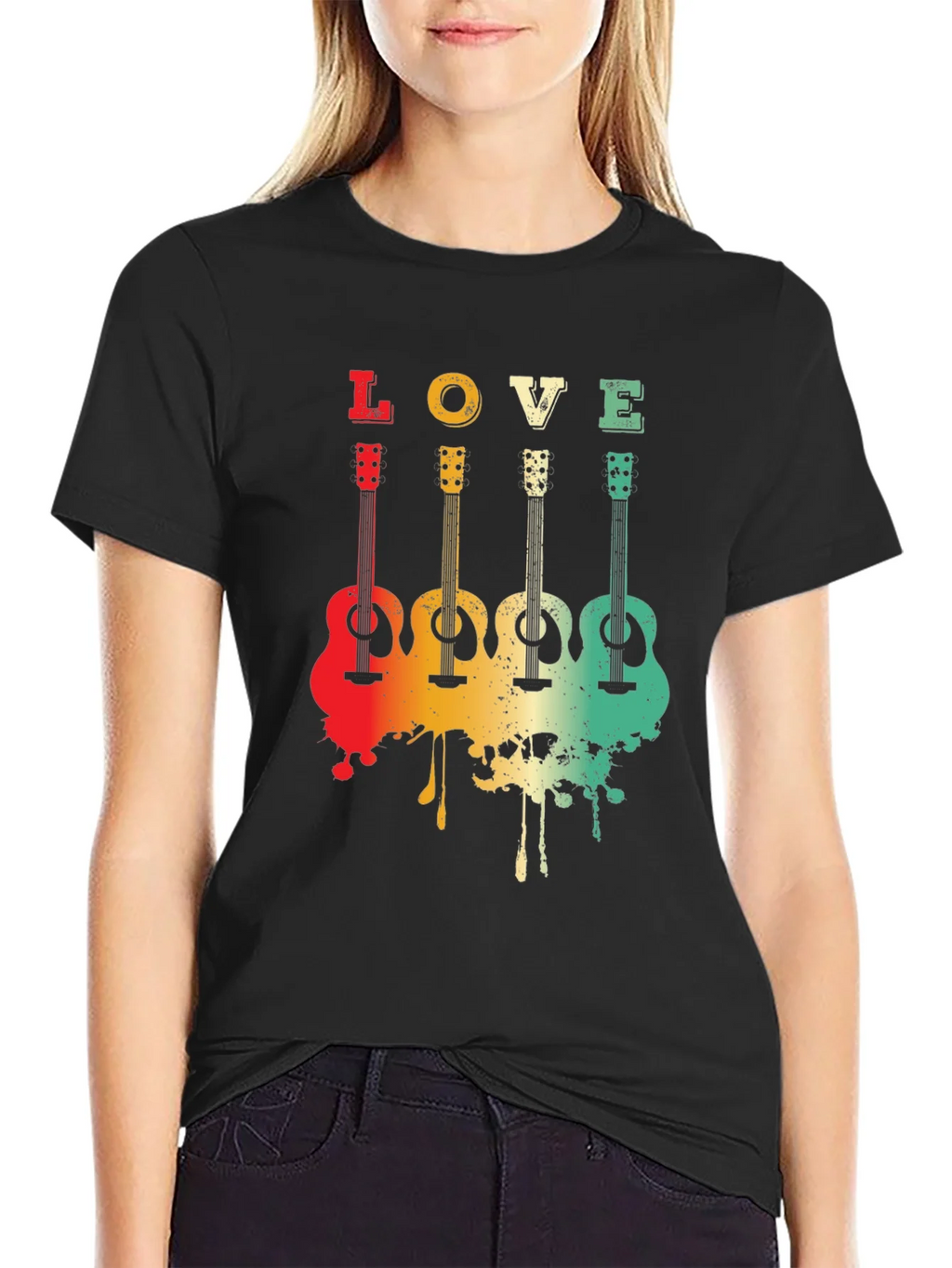 Love Guitar Tee - Retro Music Lover T-Shirt product image 2