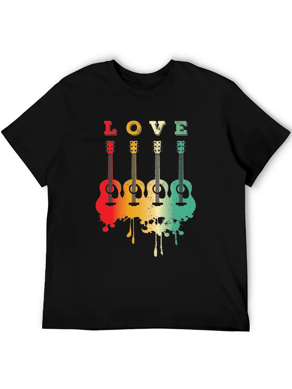 Love Guitar Tee - Retro Music Lover T-Shirt product image 5