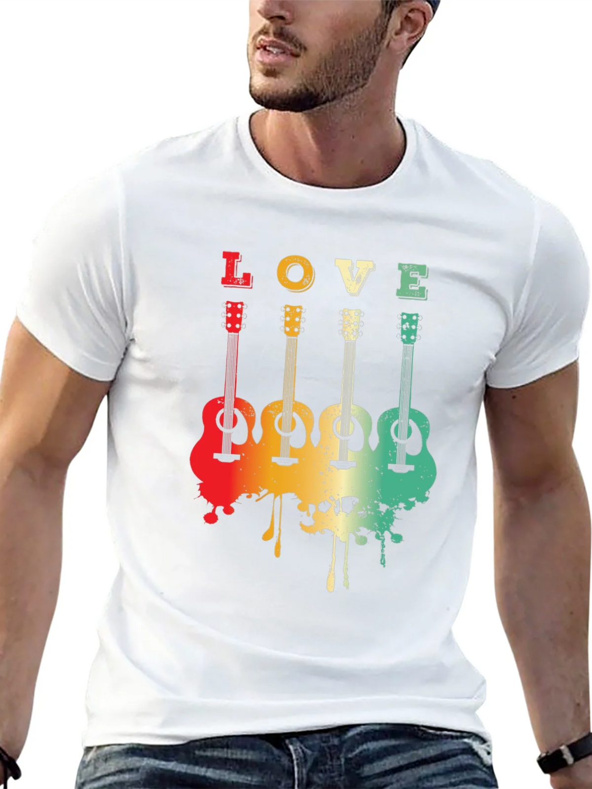 Love Guitar Tee - Retro Music Lover T-Shirt product image 12