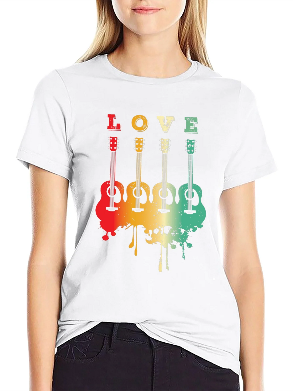 Love Guitar Tee - Retro Music Lover T-Shirt product image 8