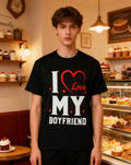 I Love My Boyfriend Heart T-Shirt - 100% Cotton, Romantic product image 1