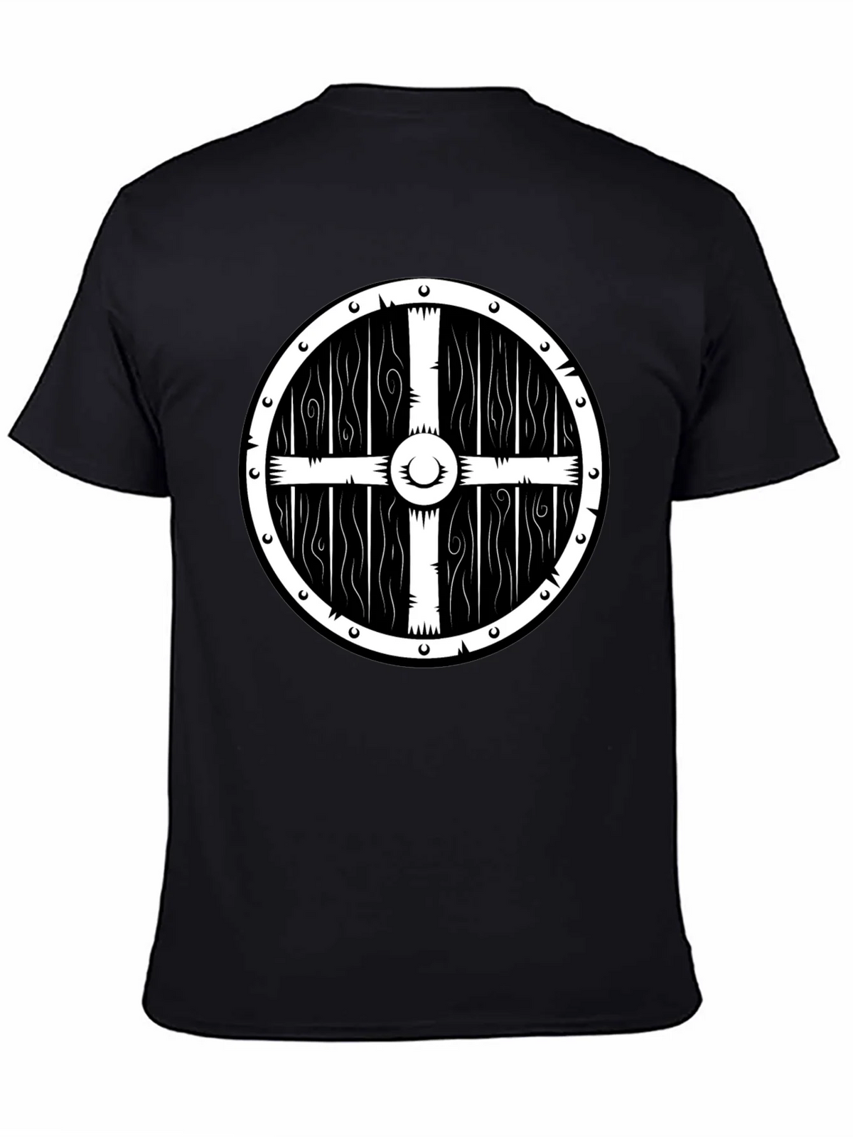 Viking Shield Graphic Tee - Black Cotton T-Shirt product image 1