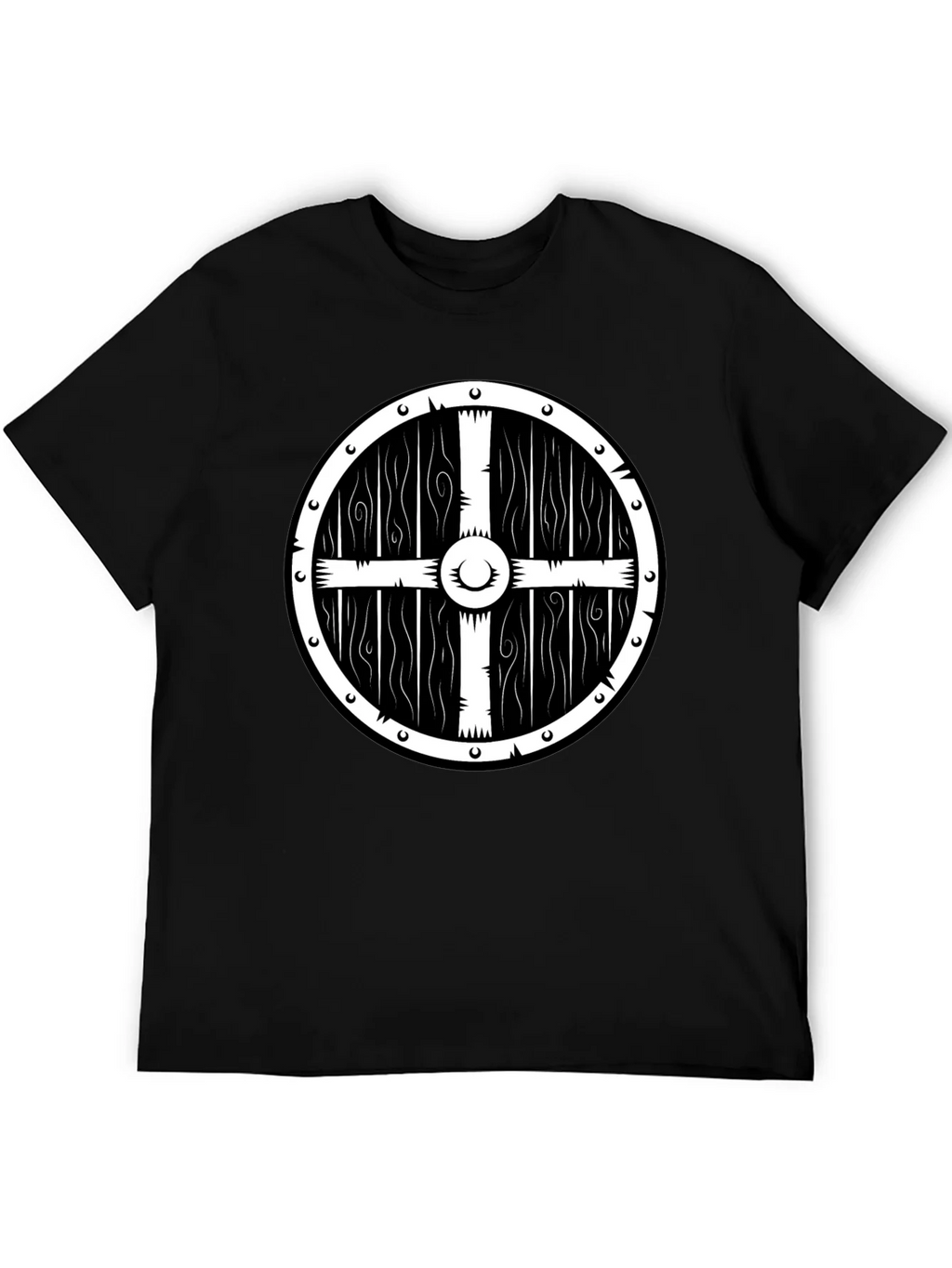 Viking Shield Graphic Tee - Black Cotton T-Shirt product image 2