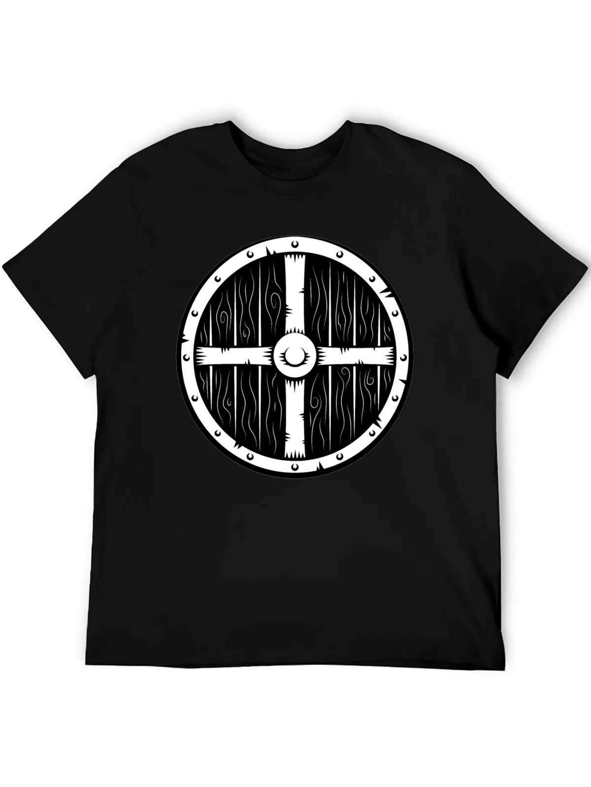 Viking Shield Graphic Tee - Black Cotton T-Shirt product image 2