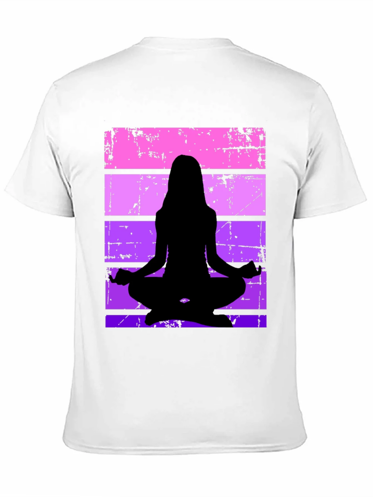 Yoga Silhouette Graphic Tee - Retro Stripe Design product image 10