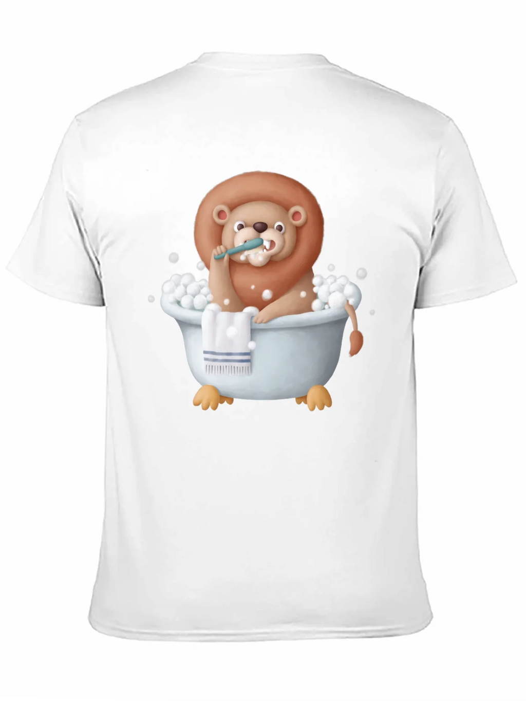 Funny Lion in Bathtub Graphic T-Shirt product image 10