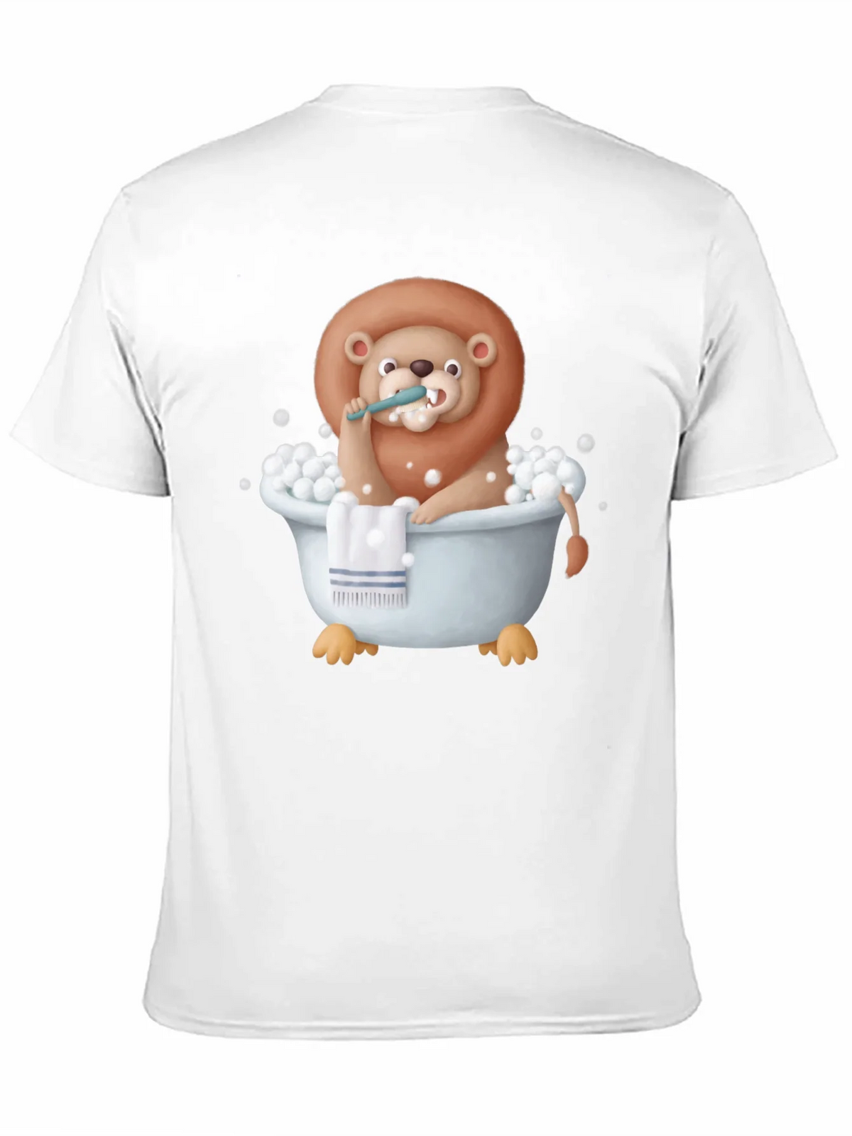 Funny Lion in Bathtub Graphic T-Shirt product image 10