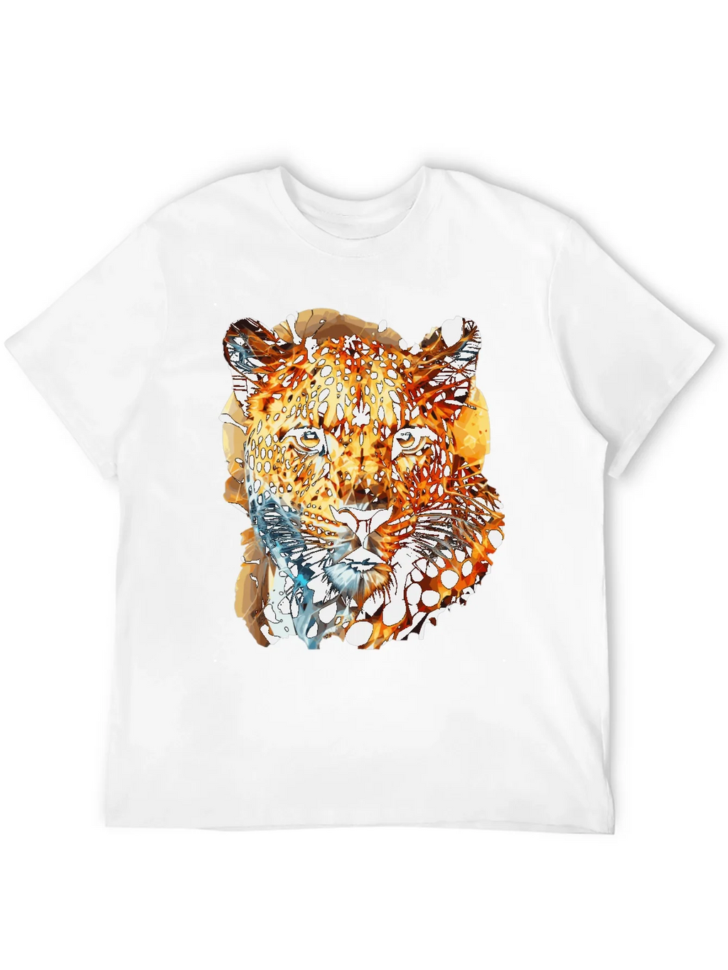 Abstract Leopard Graphic Print Mens Black T-Shirt product image 11