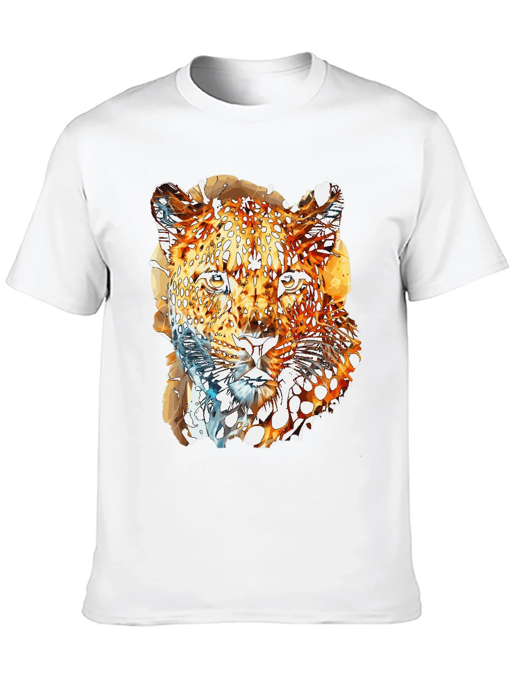 Abstract Leopard Graphic Print Mens Black T-Shirt product image 9