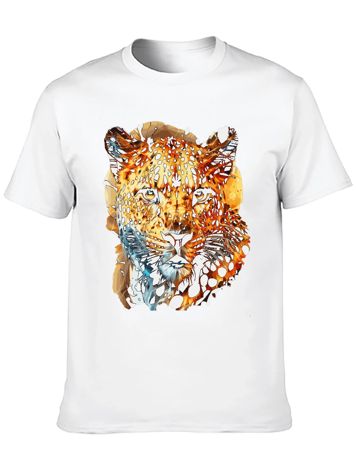 Abstract Leopard Graphic Print Mens Black T-Shirt product image 9