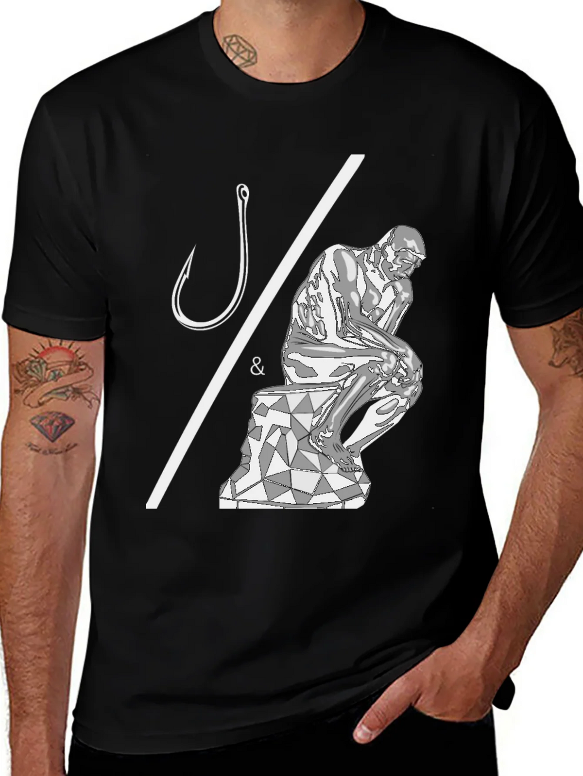 Philosophical Fishing T-Shirt - Hooked on Thinking product image 1