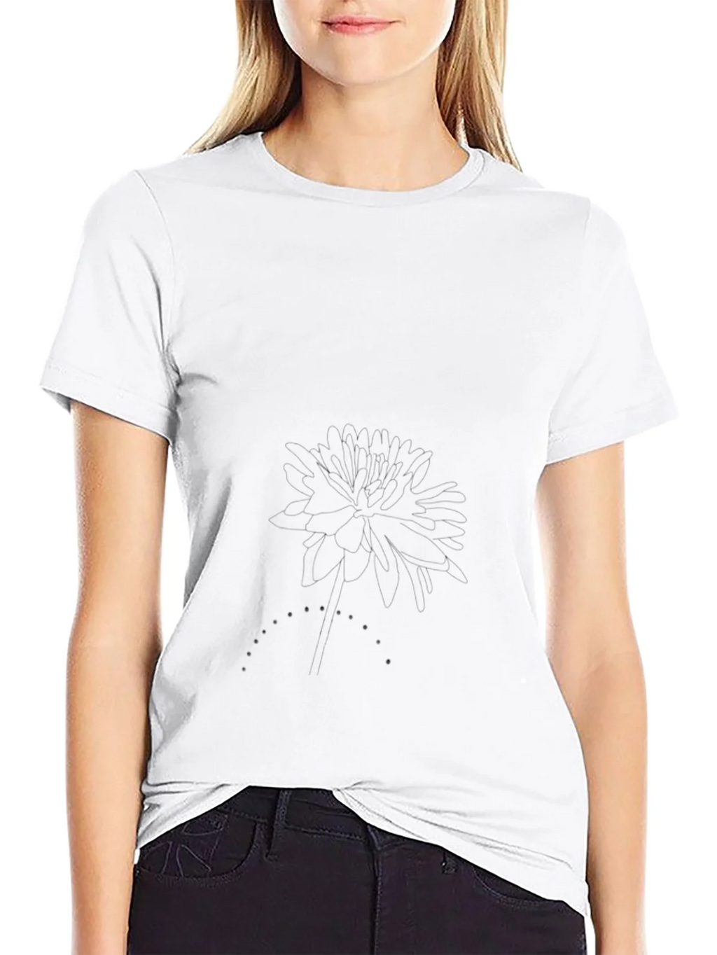 Classic Black Tee with Subtle Floral Graphic product image 8