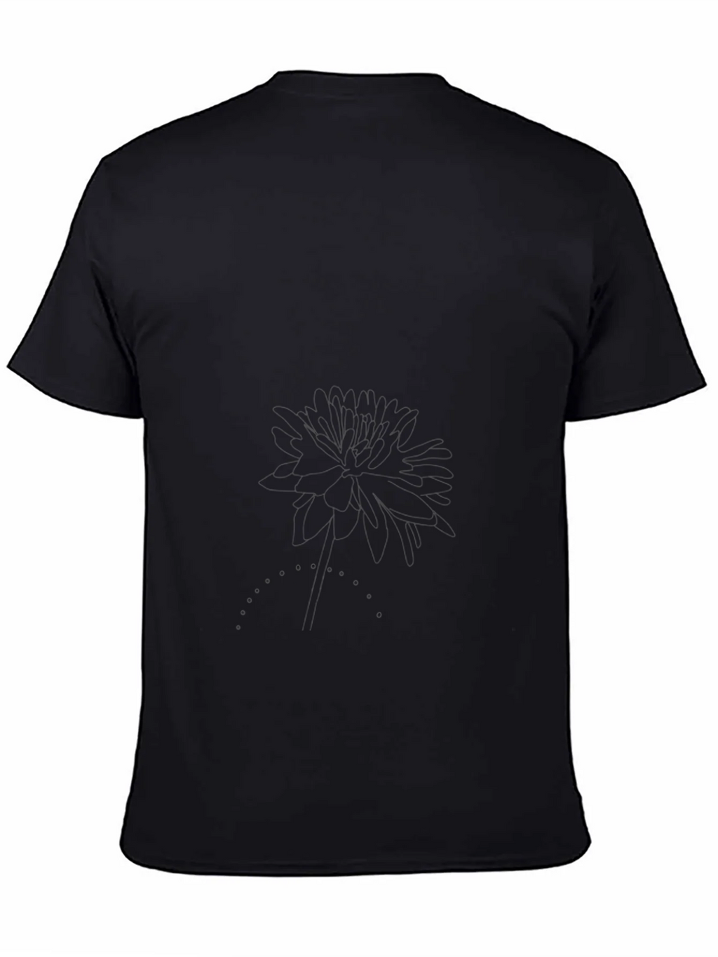 Classic Black Tee with Subtle Floral Graphic product image 4