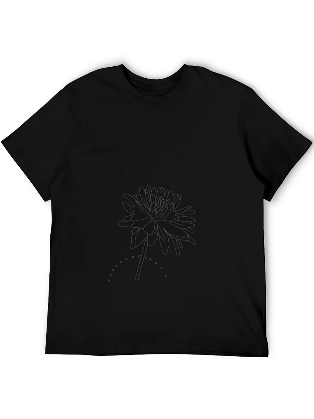 Classic Black Tee with Subtle Floral Graphic product image 5