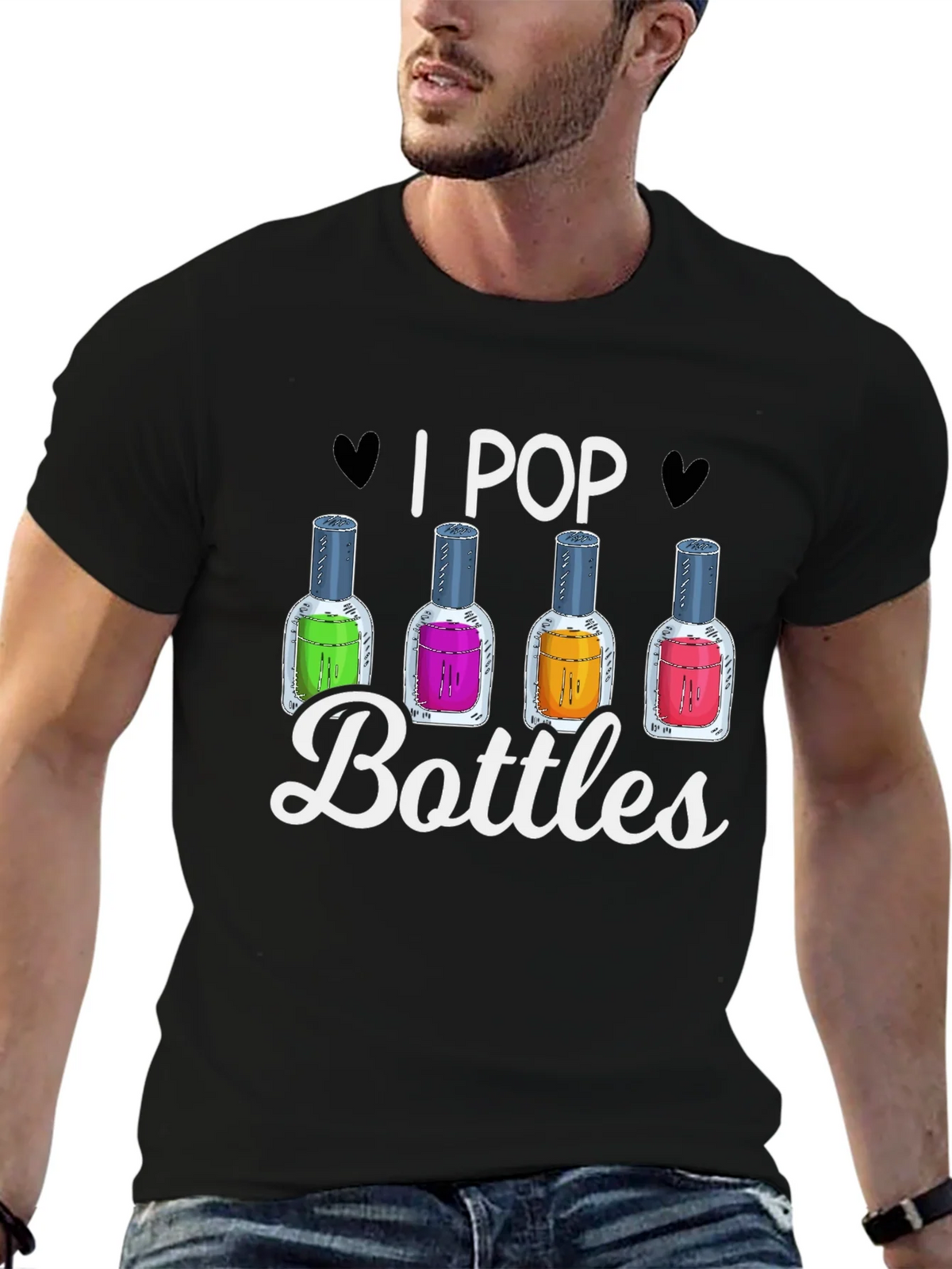 I Pop Bottles Funny T-Shirt product image 6