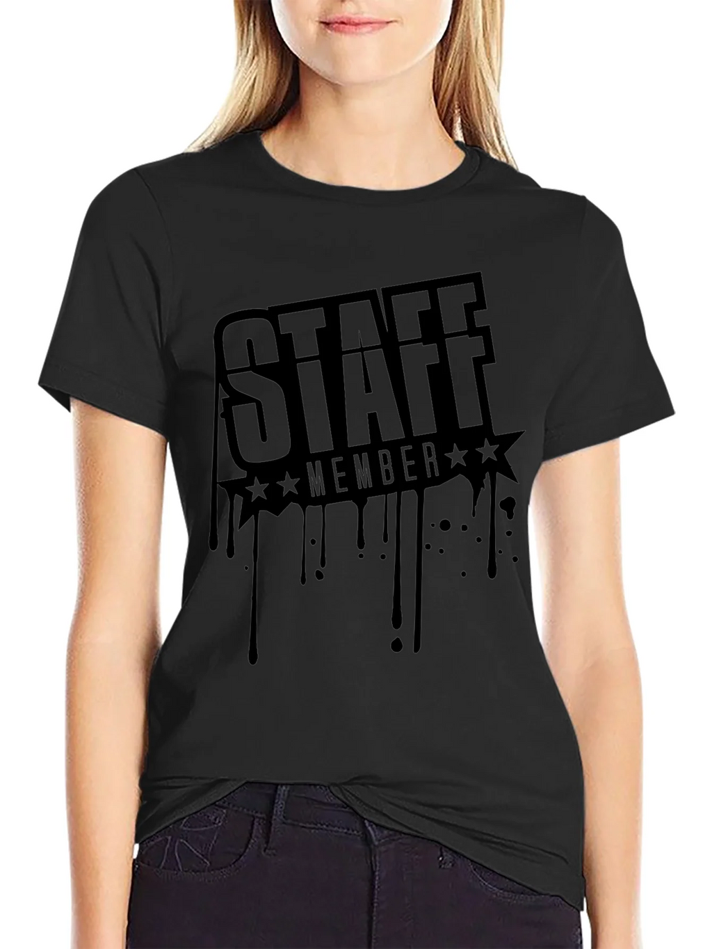 Staff Member Black Graphic T-Shirt product image 2