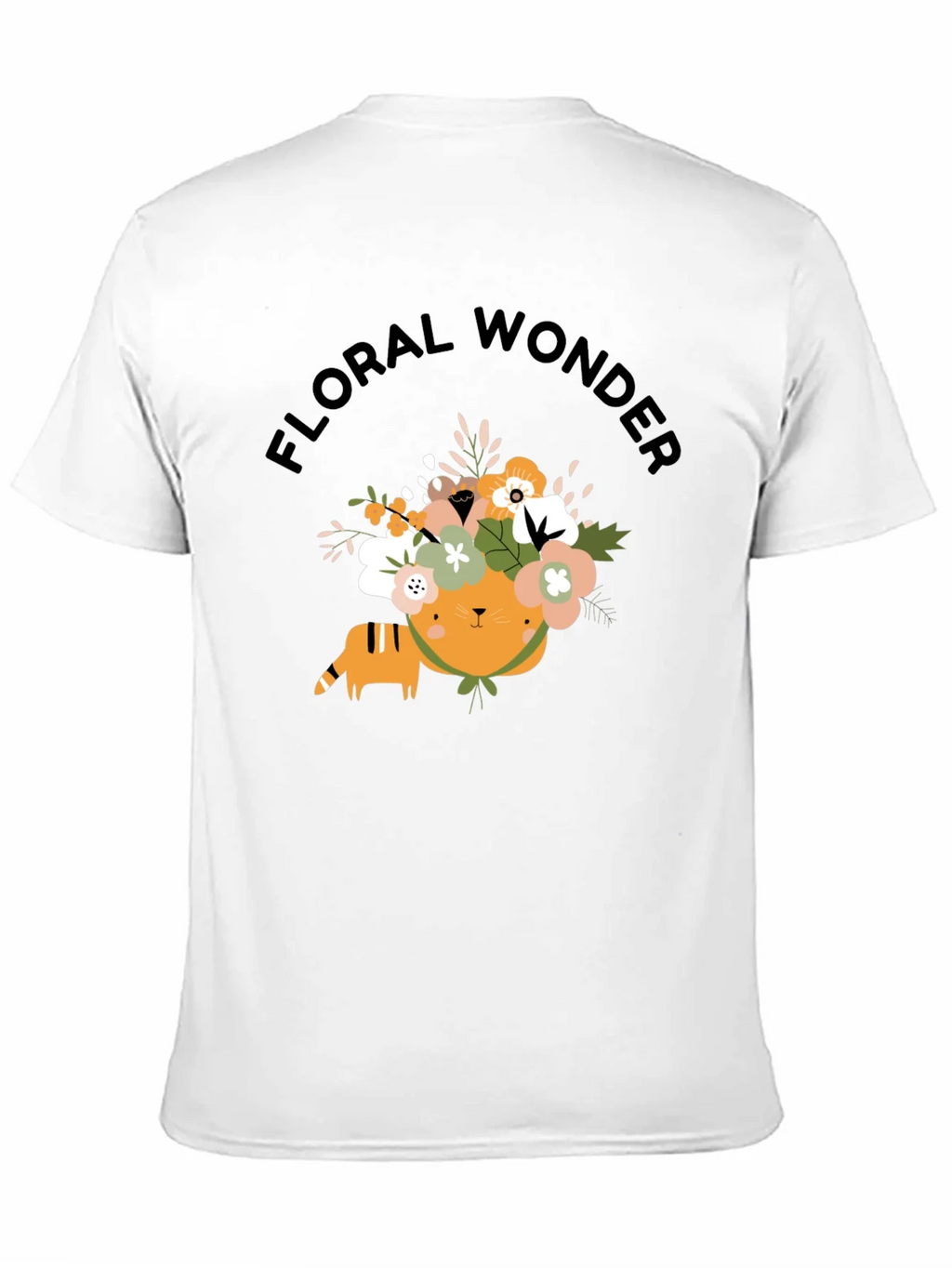 Floral Wonder Cat T-Shirt - Soft Black Cotton product image 10