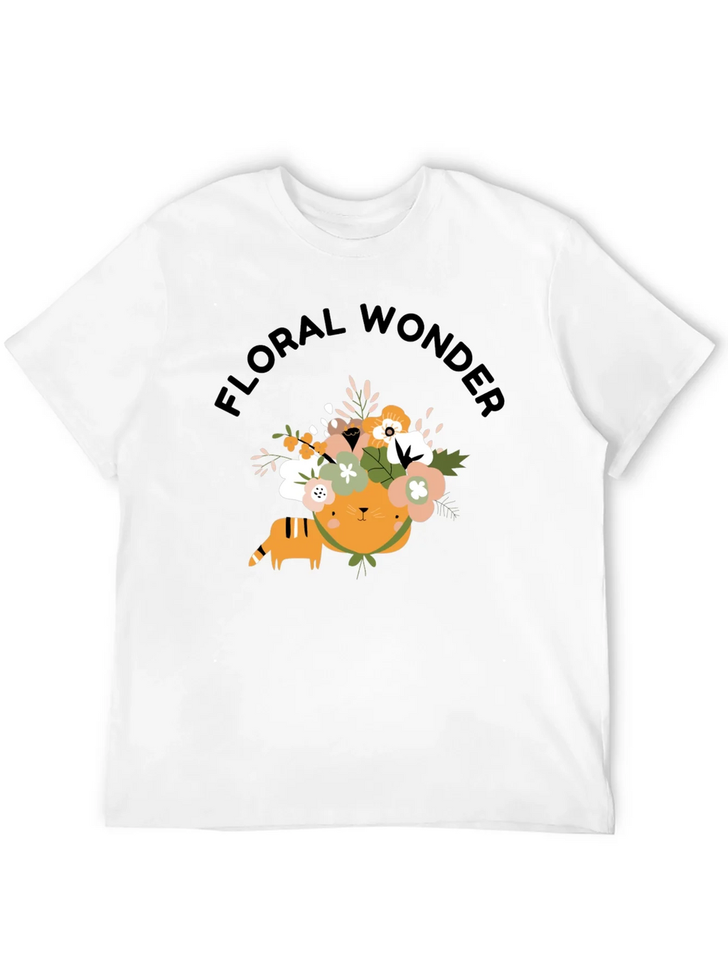 Floral Wonder Cat T-Shirt - Soft Black Cotton product image 11