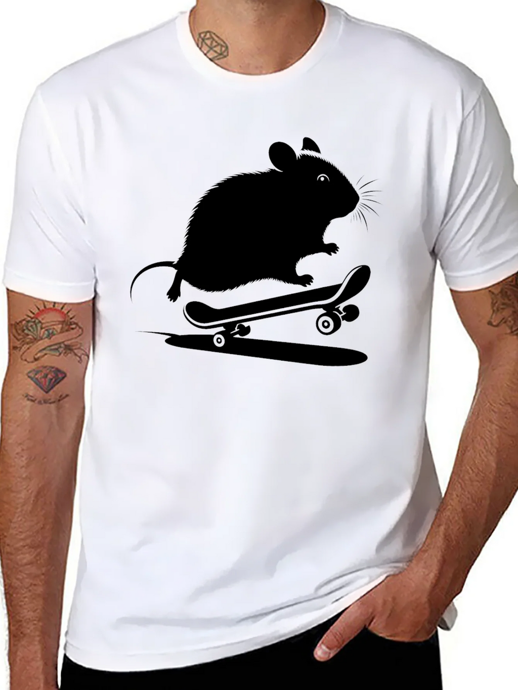 Skateboarding Rat Graphic Tee - Cool Casual Shirt product image 7