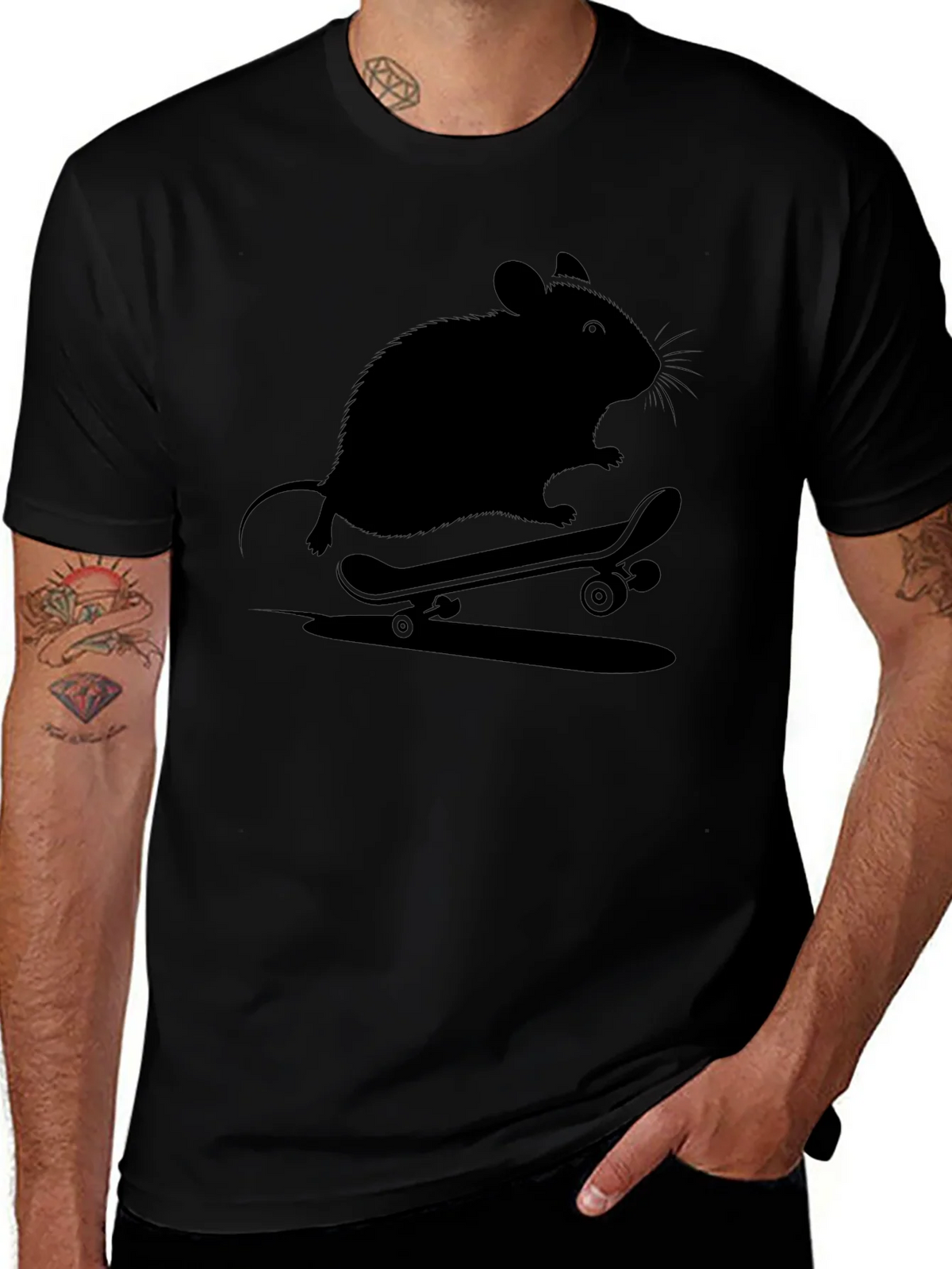 Skateboarding Rat Graphic Tee - Cool Casual Shirt product image 1