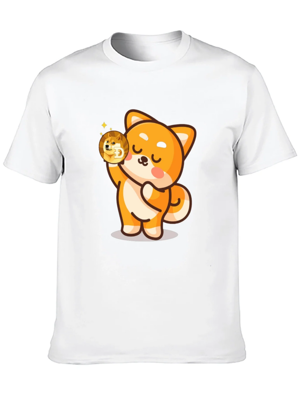 Dogecoin Shiba Inu Cartoon Black T-Shirt product image 9