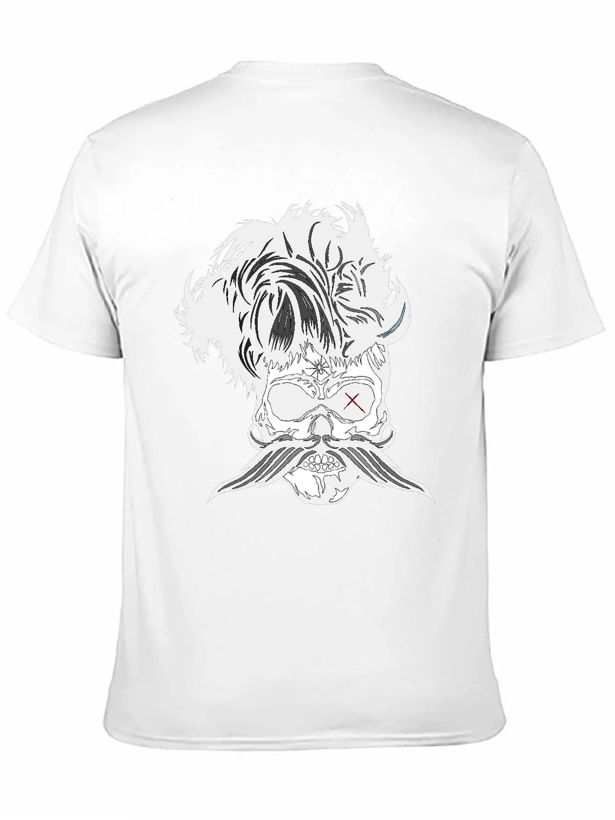 Skull with Mustache Black T-Shirt product image 10