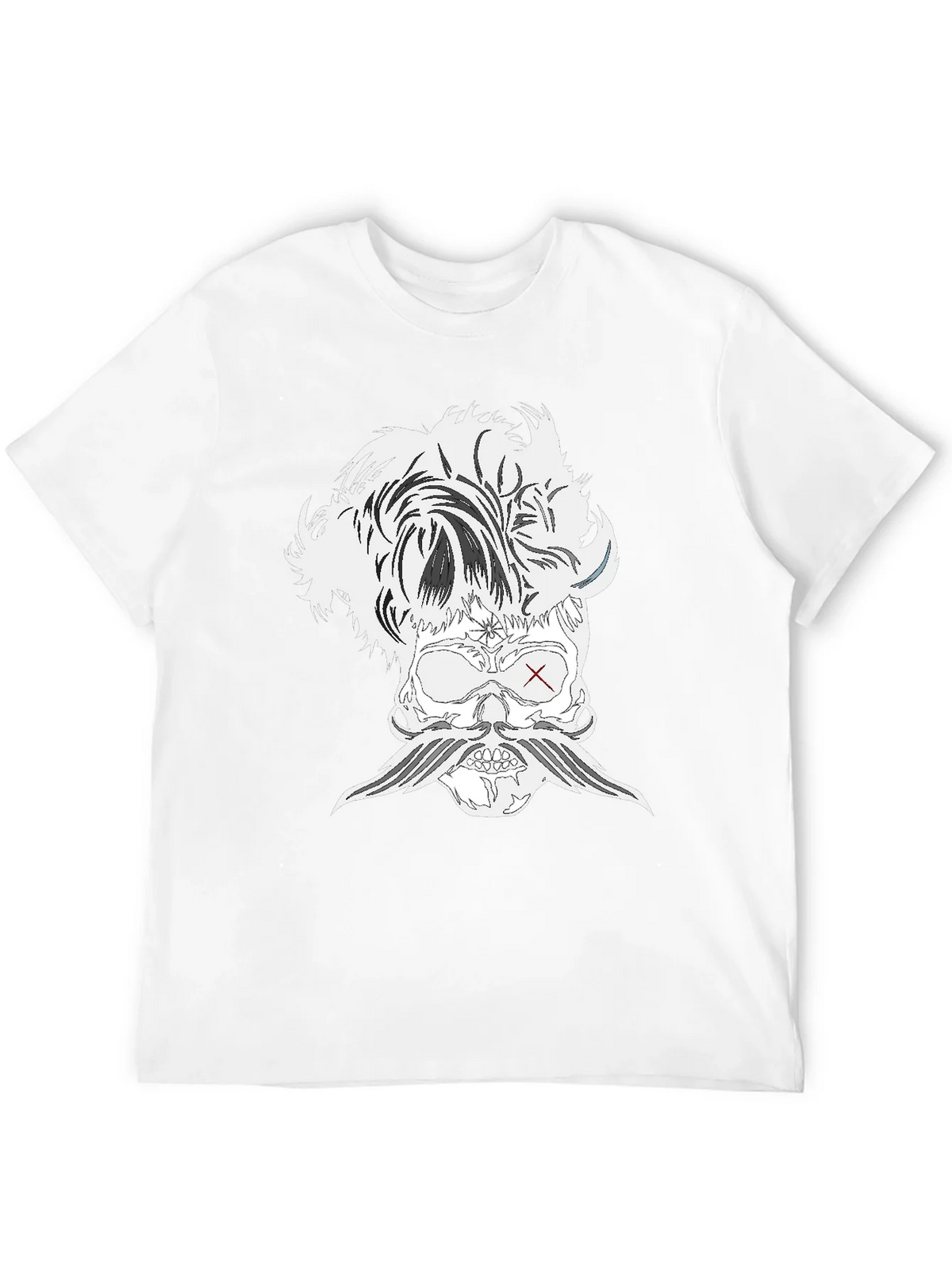 Skull with Mustache Black T-Shirt product image 11