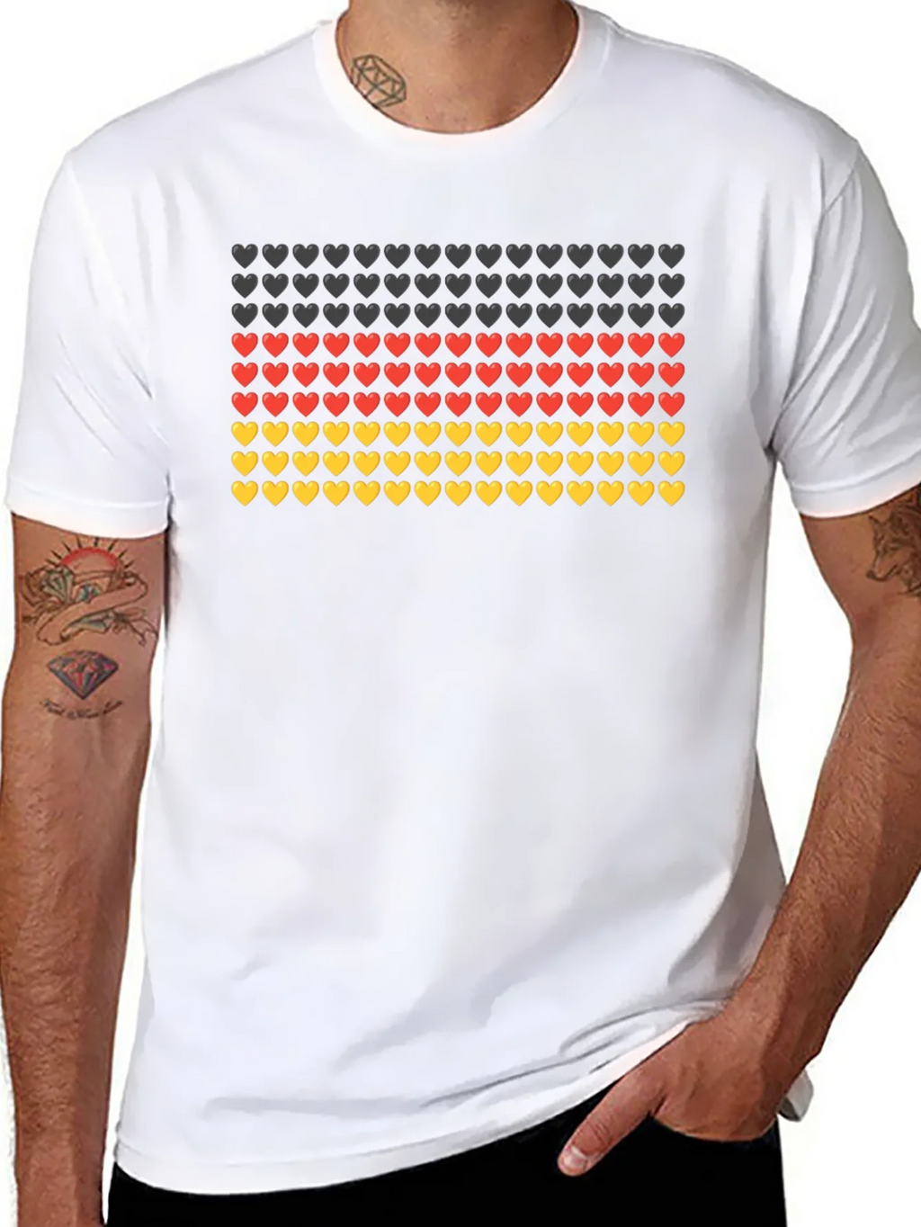 German Flag Hearts T-Shirt - Black product image 7