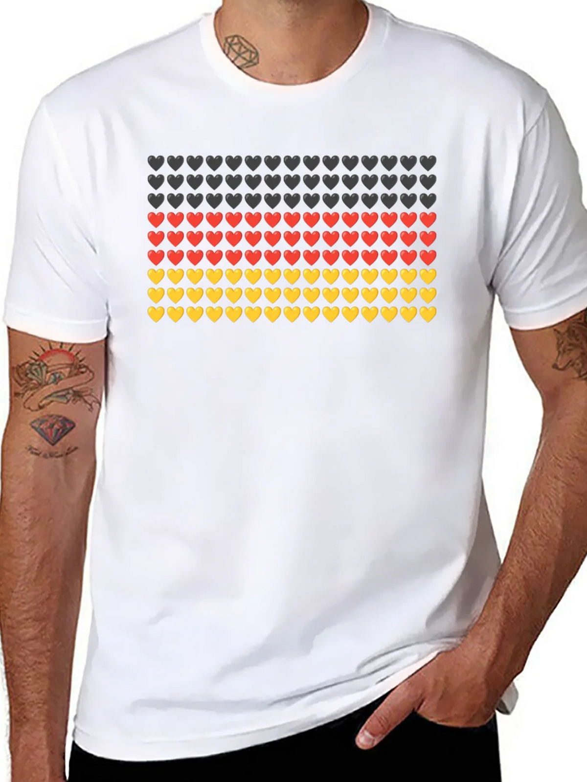 German Flag Hearts T-Shirt - Black product image 7